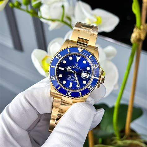 rolex submariner yellow gold blue ceramic|rolex submariner 2020 prezzo.